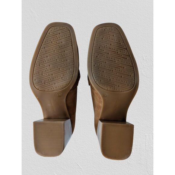 Alex Marie Farin loafer pump suede leather pilgrim heel shoes   Sz 8.5 - Picture 5 of 10
